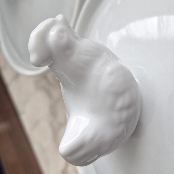 White Ceramic Chicken Butter Dish - Picture 9 of 12